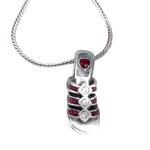 Brighton Red Crystal Sandal Summer Favorites Pendant Necklace 0240